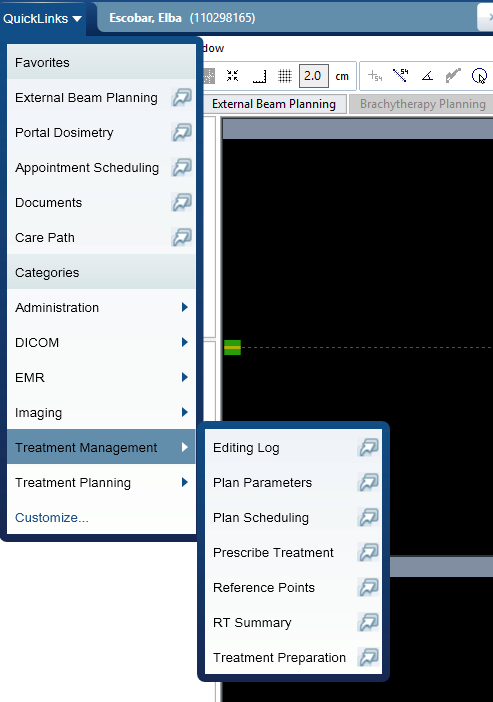 Quicklinks Menu